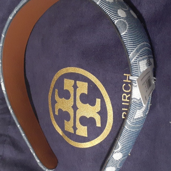 Tory Burch T MONOGRAM DENIM HEADBAND NWT - Picture 2 of 5